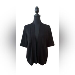 89th & Madison Elegant Black Short-Sleeve Cardigan